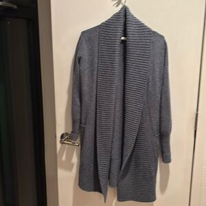 Loro Piana Navy Lambskin Cashmere Knit Long Cardigan Sweater Navy blue no belt